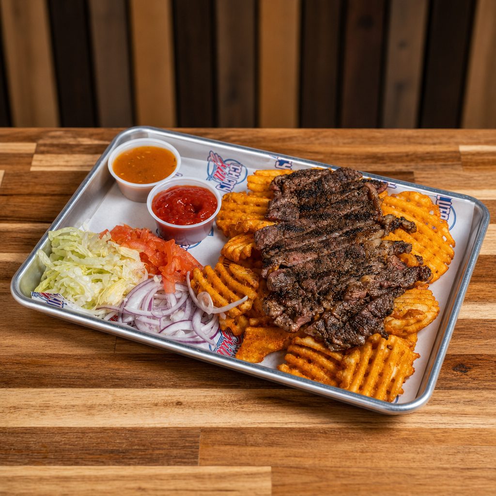 Grilled Ribeye Steak w/ Fries (Steak + Fries).