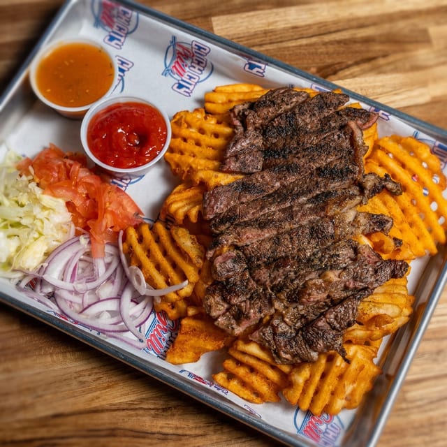 Grilled Ribeye Steak w/ Fries (Steak + Fries).